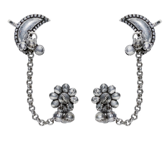 Chaand phool ear cuffs