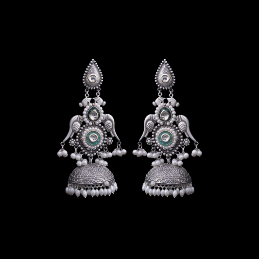 Meher Temple Earrings Green