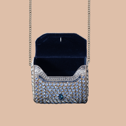 Kundan Royale  Clutch  - Mini Green