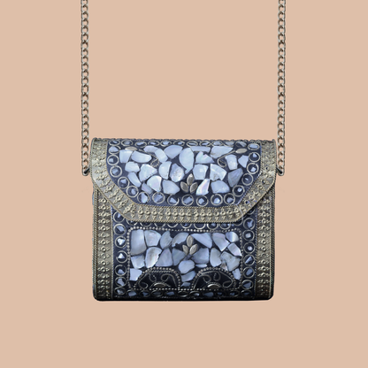 Marble Stone Inlay Bag - Rectangle