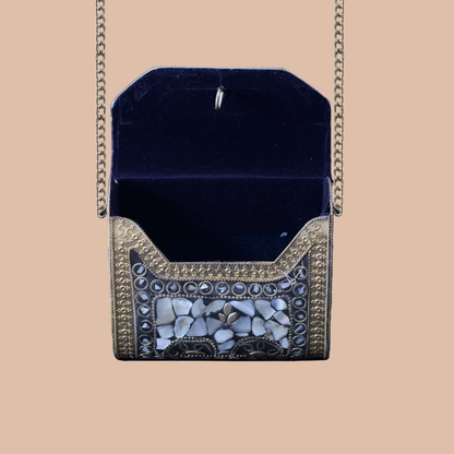 Marble Stone Inlay Bag - Rectangle