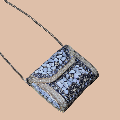Marble Stone Inlay Bag - Rectangle