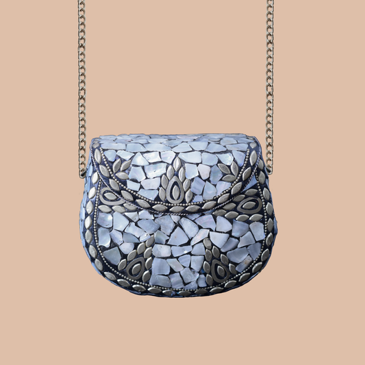 Marble Stone Inlay Bag Round