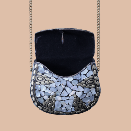 Marble Stone Inlay Bag Round