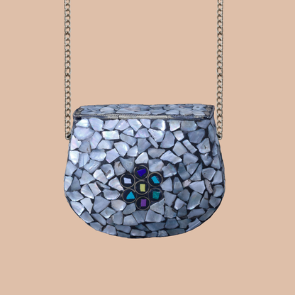 Marble Stone Inlay Bag Round