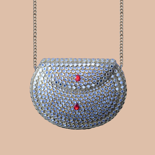 Royal Kundan Clutch - Large Red