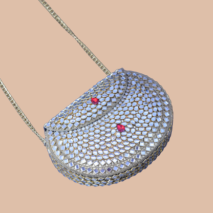 Royal Kundan Clutch - Large Red