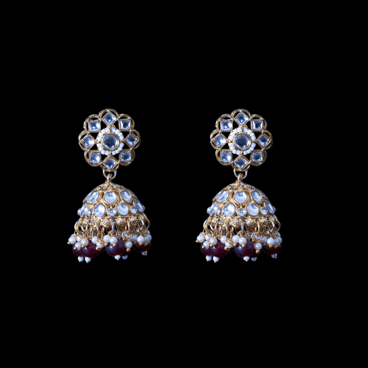 Afsana Jhumka Earring- Ruby