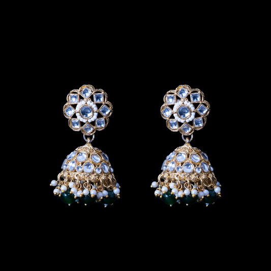 Asfana Jhumka Earring - Emerald