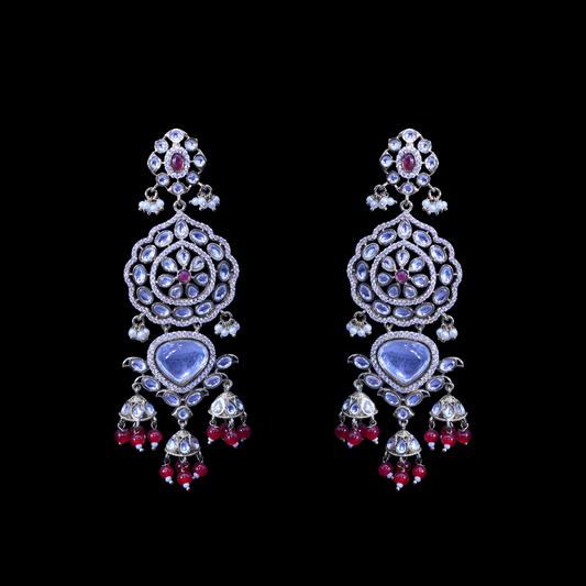 Zoya Statement Earrings - Red