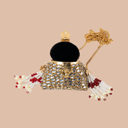Shehzadi Kundan Bag - Mini Red
