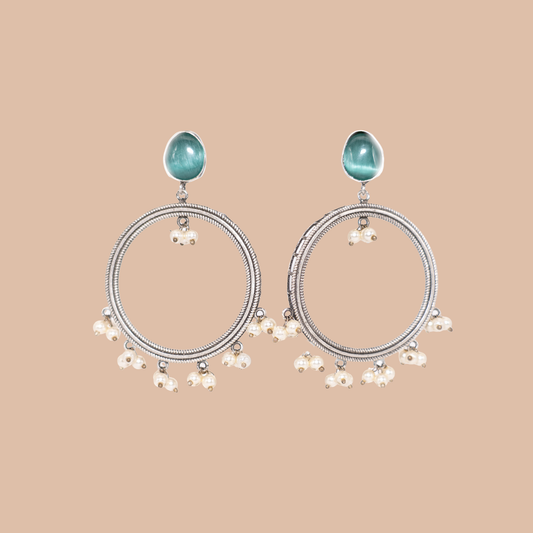 Aqua Isla Hoop Earrings