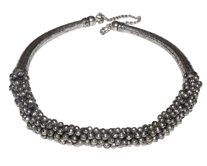 Silver Tribal Beaded Necklace