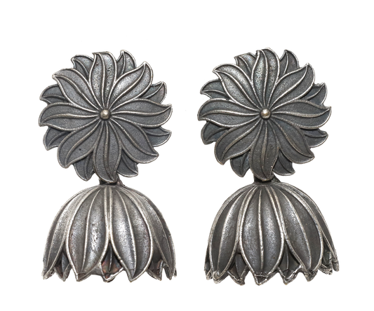 Blooming Lotus Dome Drop Earrings