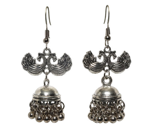 Jingle Peacock Jhumka Earrings